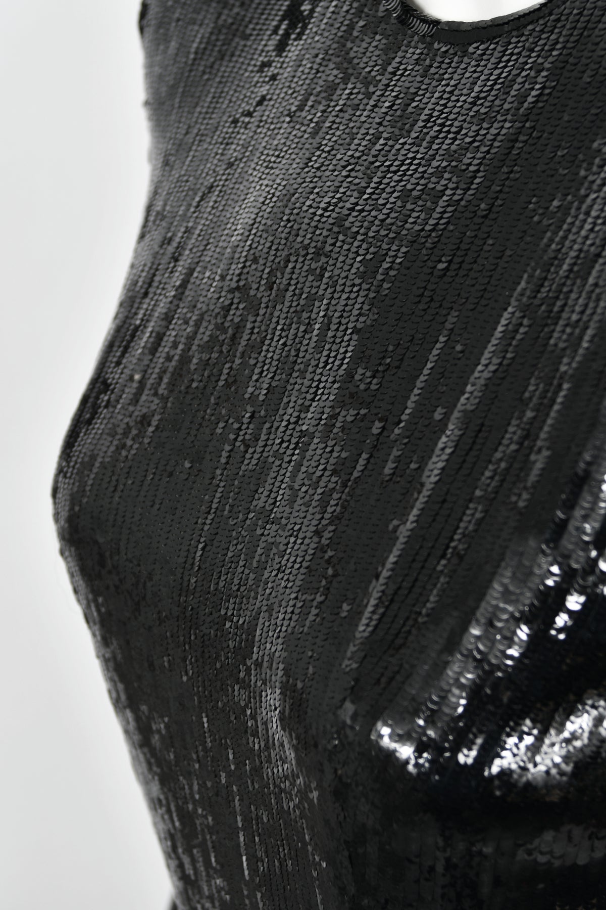 1985 Geoffrey Beene Documented Black &amp; Gold Fully-Sequin &#39;Cindy Crawford&#39; Gown