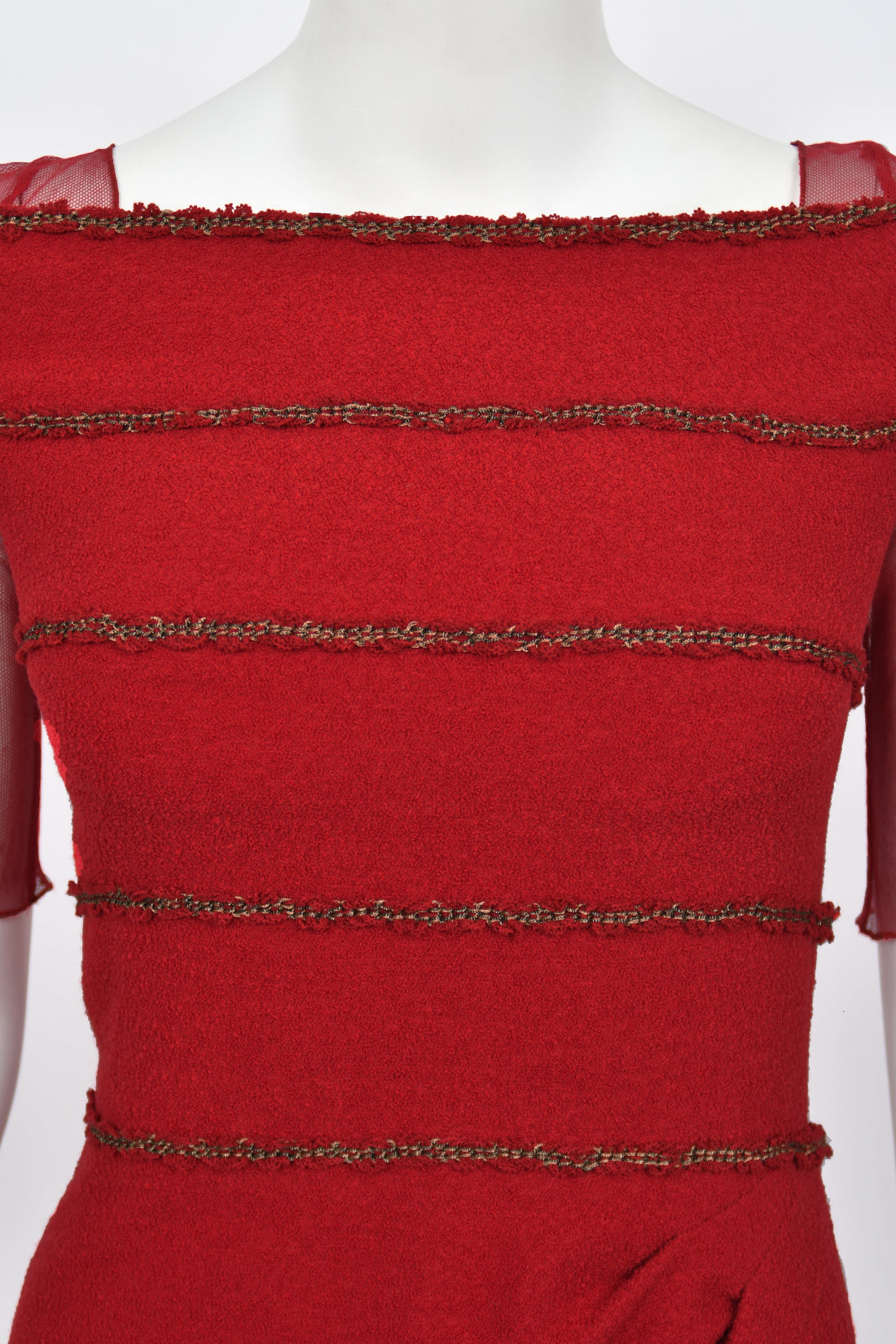 2010 Chanel by Karl Lagerfeld &#39;Coco on the Lido&#39; Ruby Red Silk-Wool Hourglass Gown