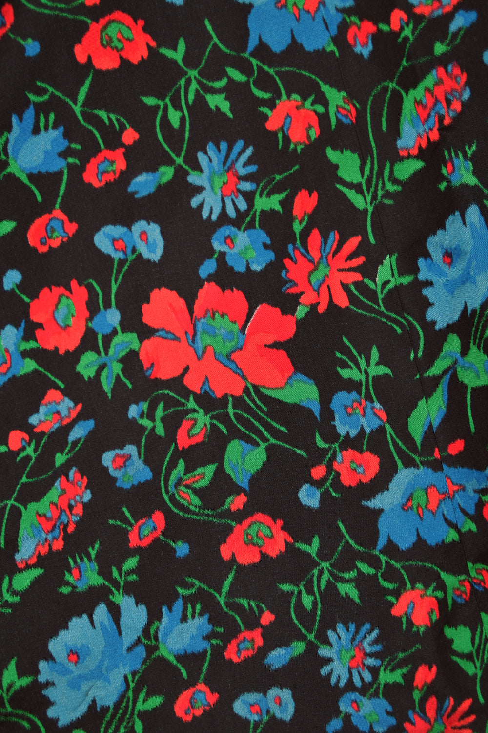 1972 Yves Saint Laurent Haute Couture Documented Floral Silk Collar Cuff Gown