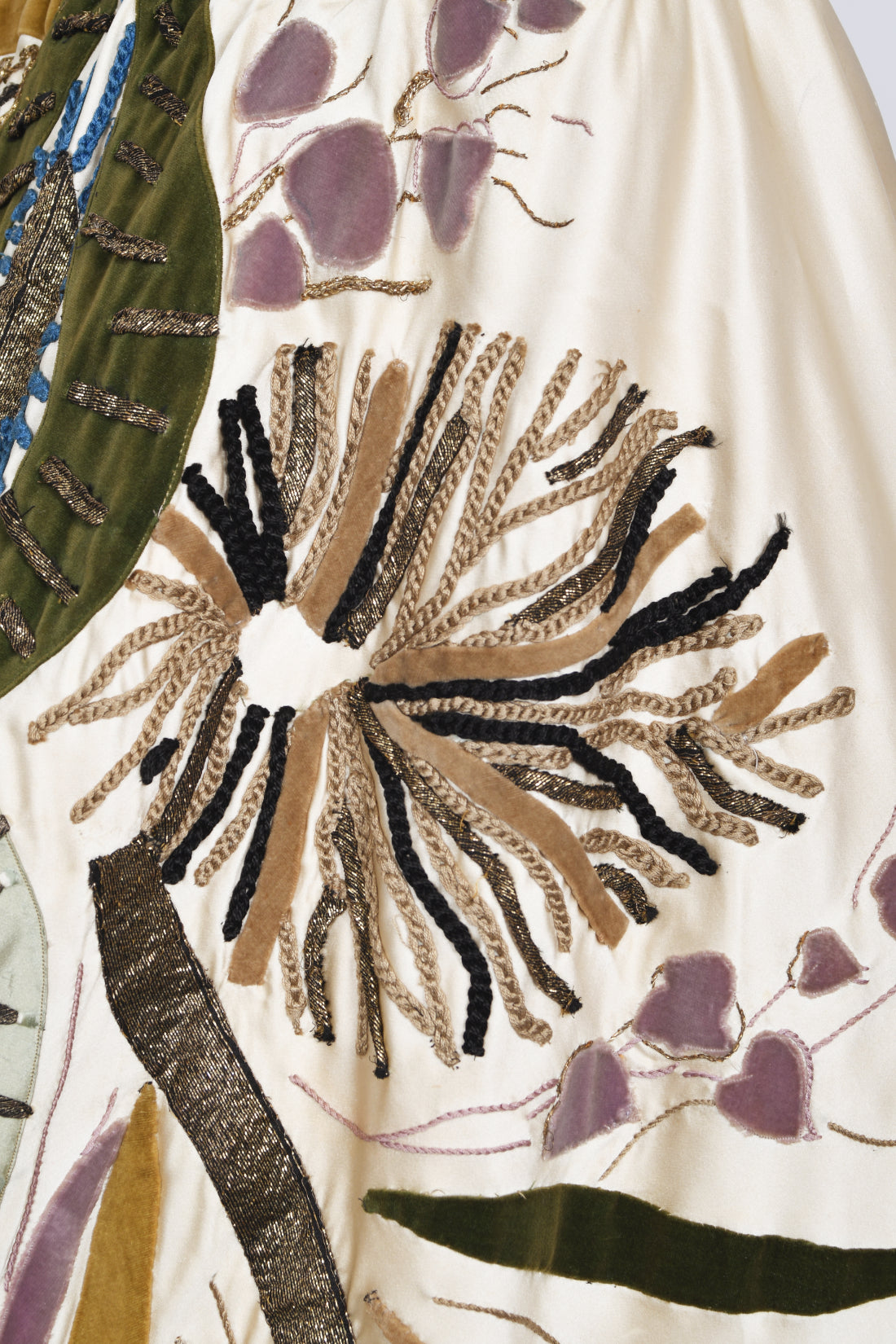 1950's Emilio Schuberth Italian Couture 'Under The Sea' Motif Satin Gown