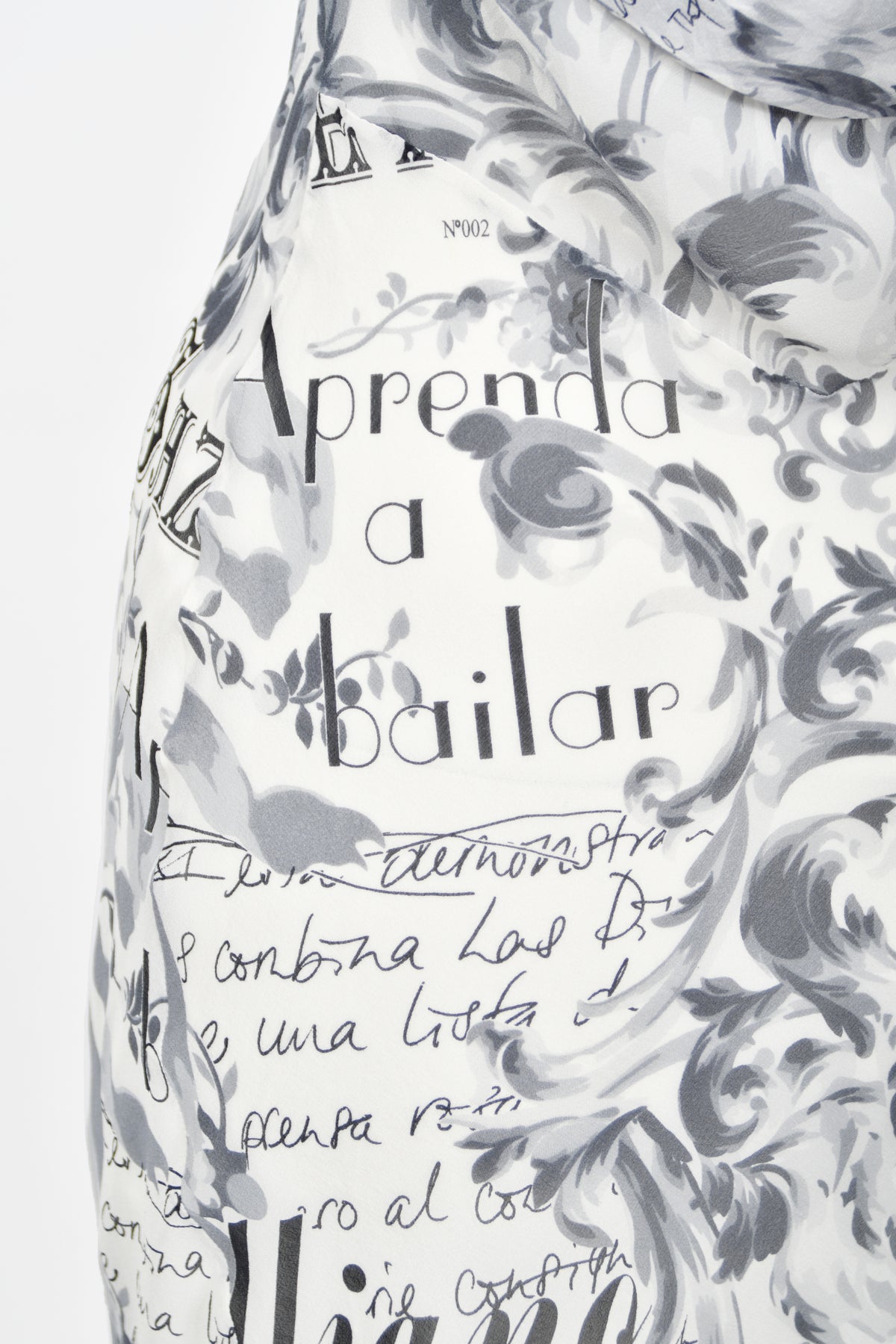 2006 John Galliano Documented Newspaper Print Silk Chiffon Bias-Cut Slip Dress