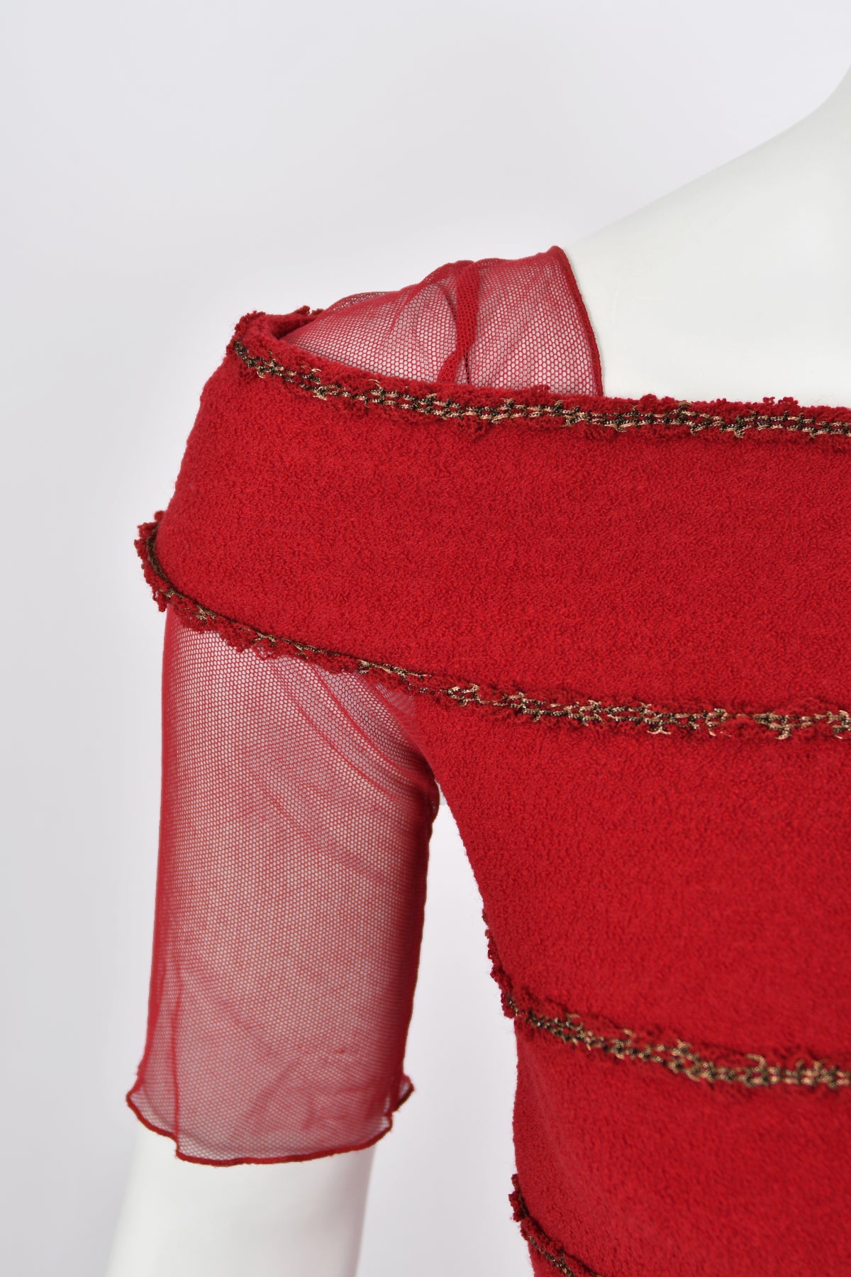 2010 Chanel by Karl Lagerfeld &#39;Coco on the Lido&#39; Ruby Red Silk-Wool Hourglass Gown