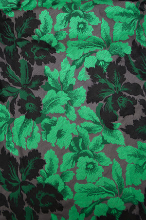 2010 Vivienne Westwood Gold Label Sculpted Green Floral Silk Brocade Corset Dress