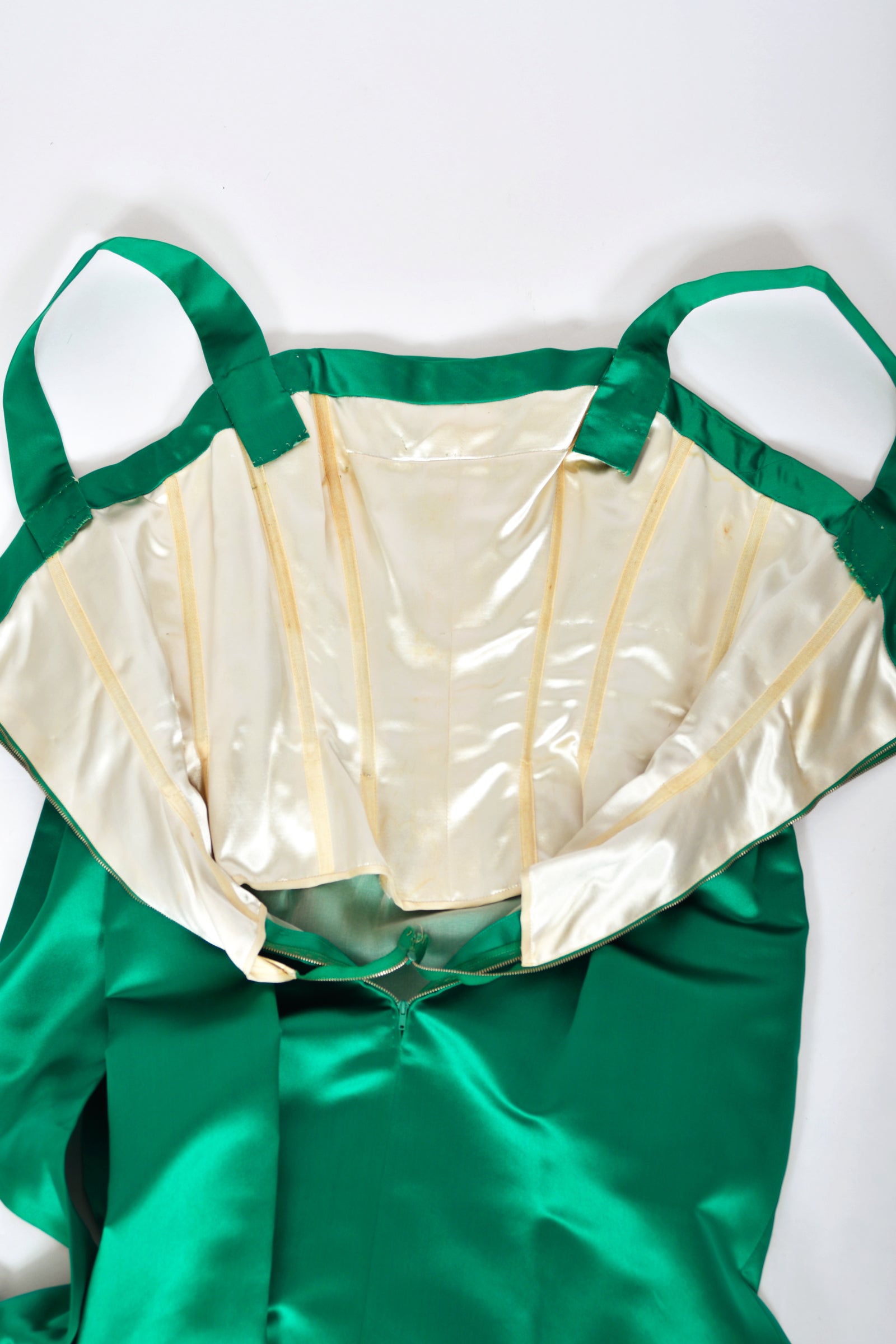 ysl green dress Silk satin slip dress in green - Saint Laurent