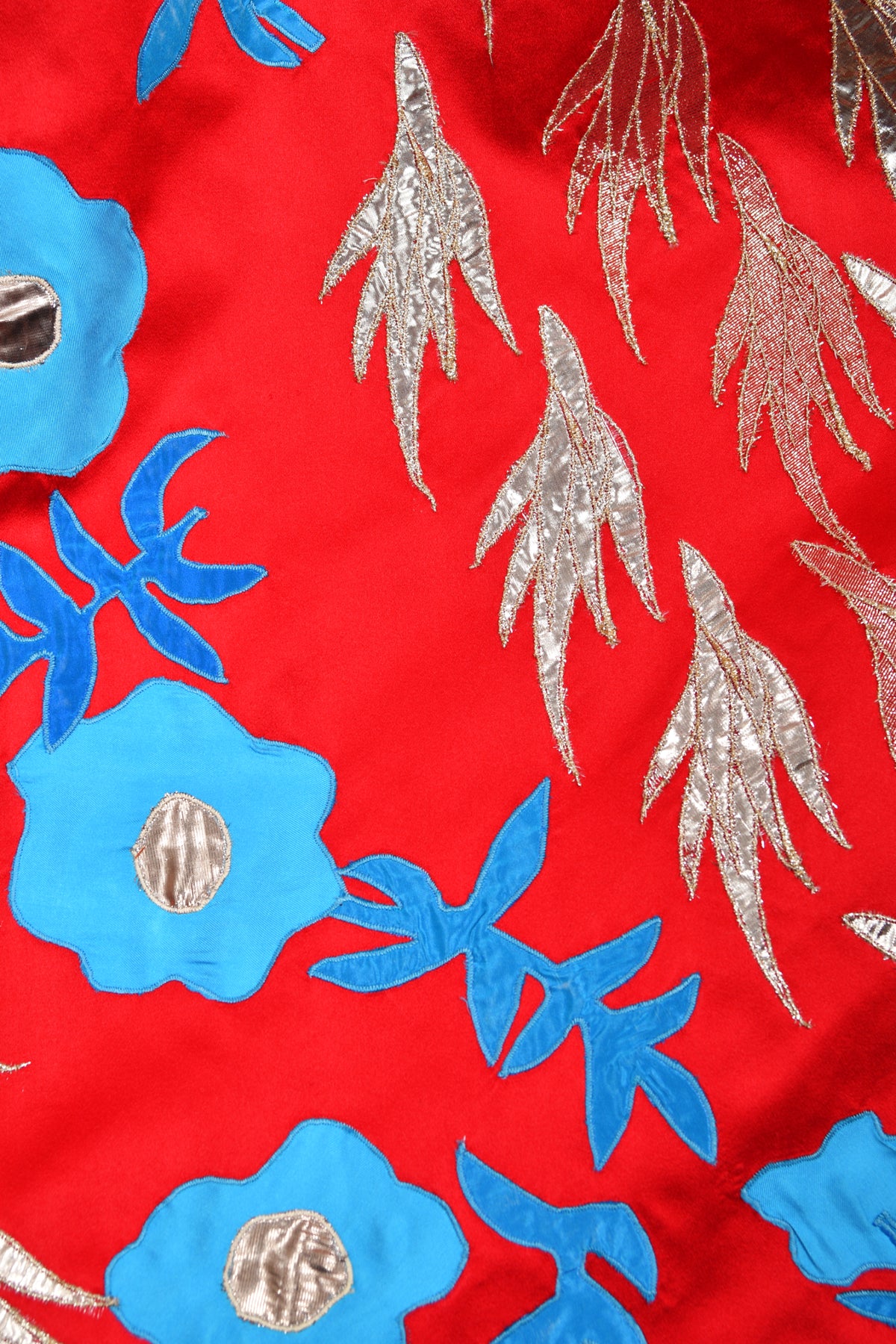 1986 Givenchy Haute Couture Metallic Appliquéd Satin Sash-Waist Gown