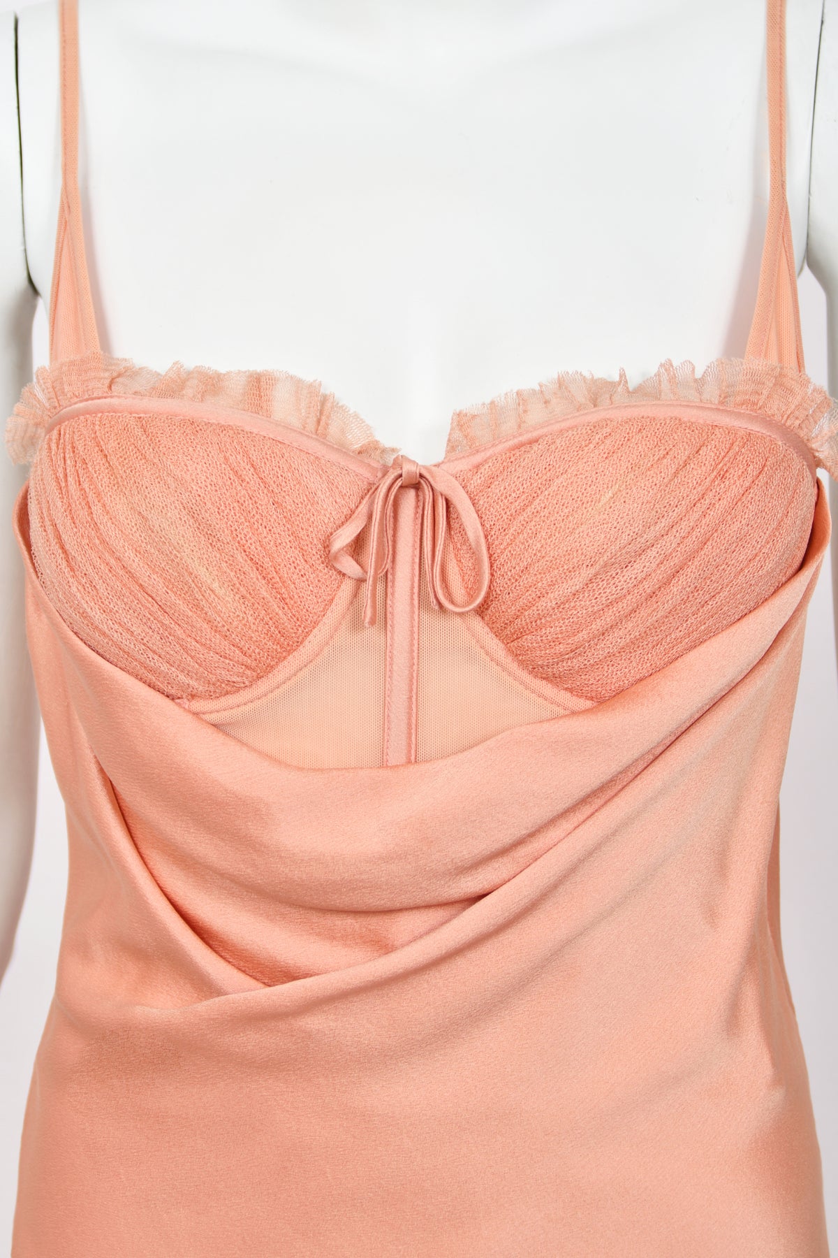 2004 Alexander McQueen Runway Pink Silk Bustier Bias-Cut Dress w/ Tags