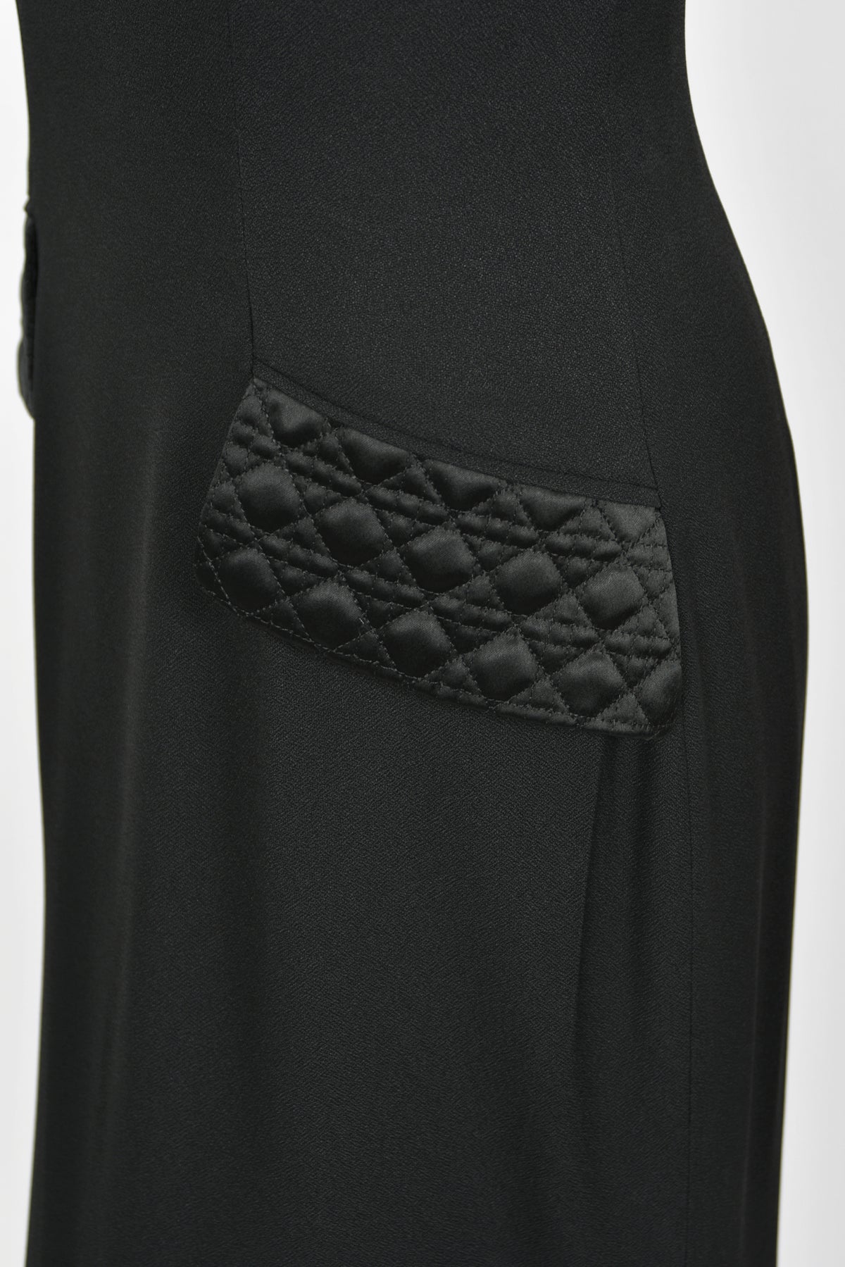 1997 Christian Dior by John Galliano Black Silk Crepe Strapless High-Slit Gown