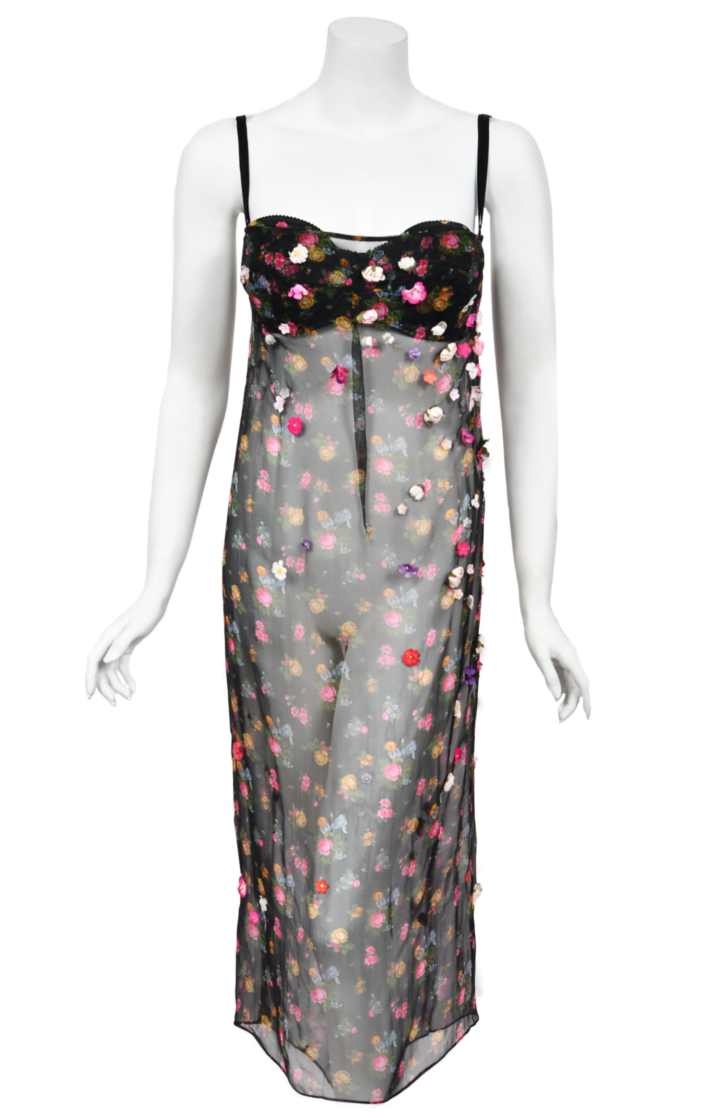dolce gabbana sheer dress Calf-length stretch Chantilly lace slip dress in Black for Women