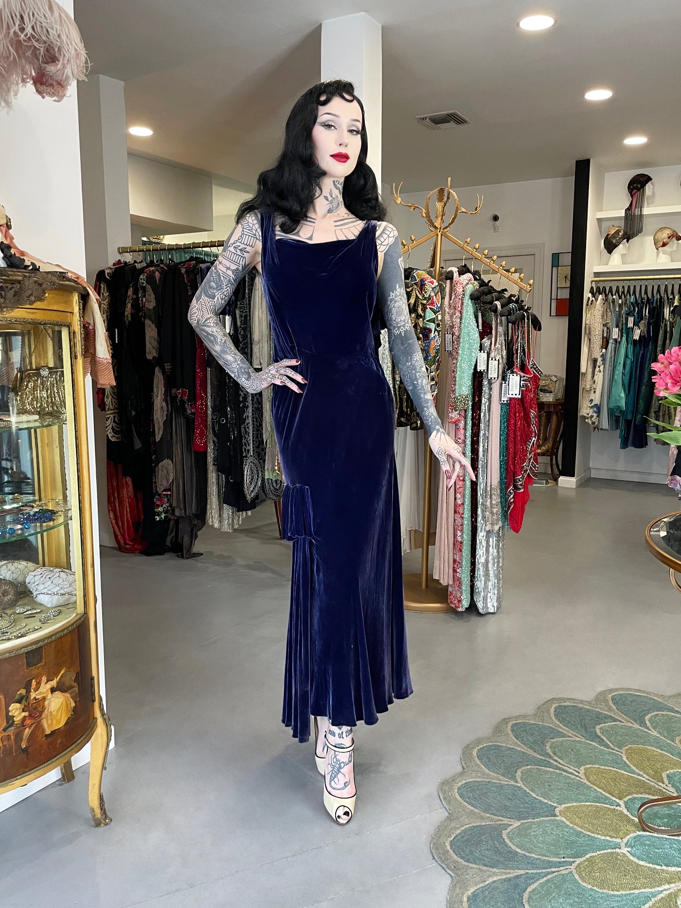 haute couture dress cut METALLIC SIREN CUT-OUT DRESS L