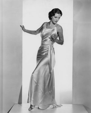 1930’s Ivory Leaf Motif & Blush Pink Silk Satin Floral Appliqué Bias-Cut Trained Couture Gown