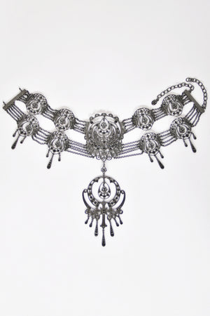 2000 Christian Dior by John Galliano Belle Époque Inspired Crescent Motif Oversized Choker