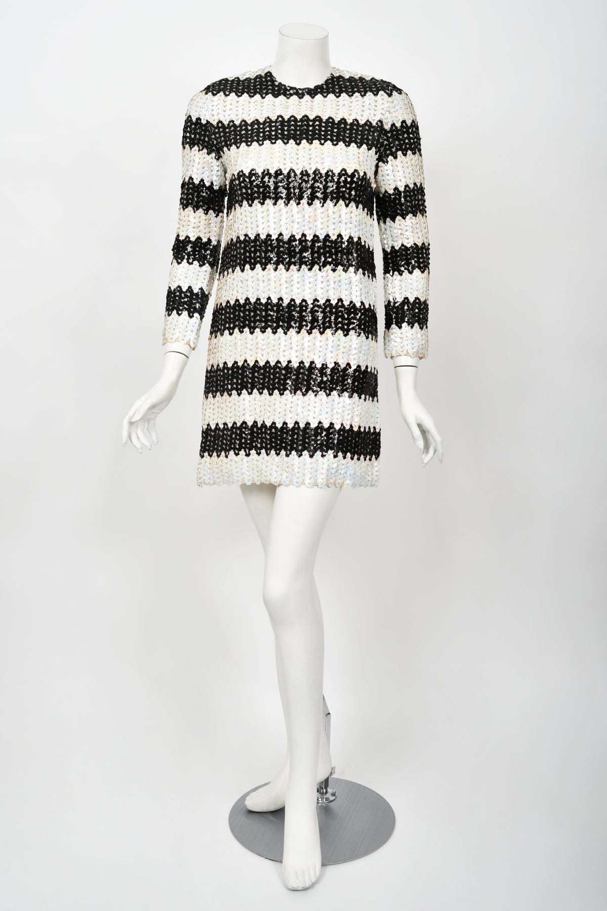 1966 Betsey Johnson for Paraphernalia Documented Sequin Mod Mini Dress