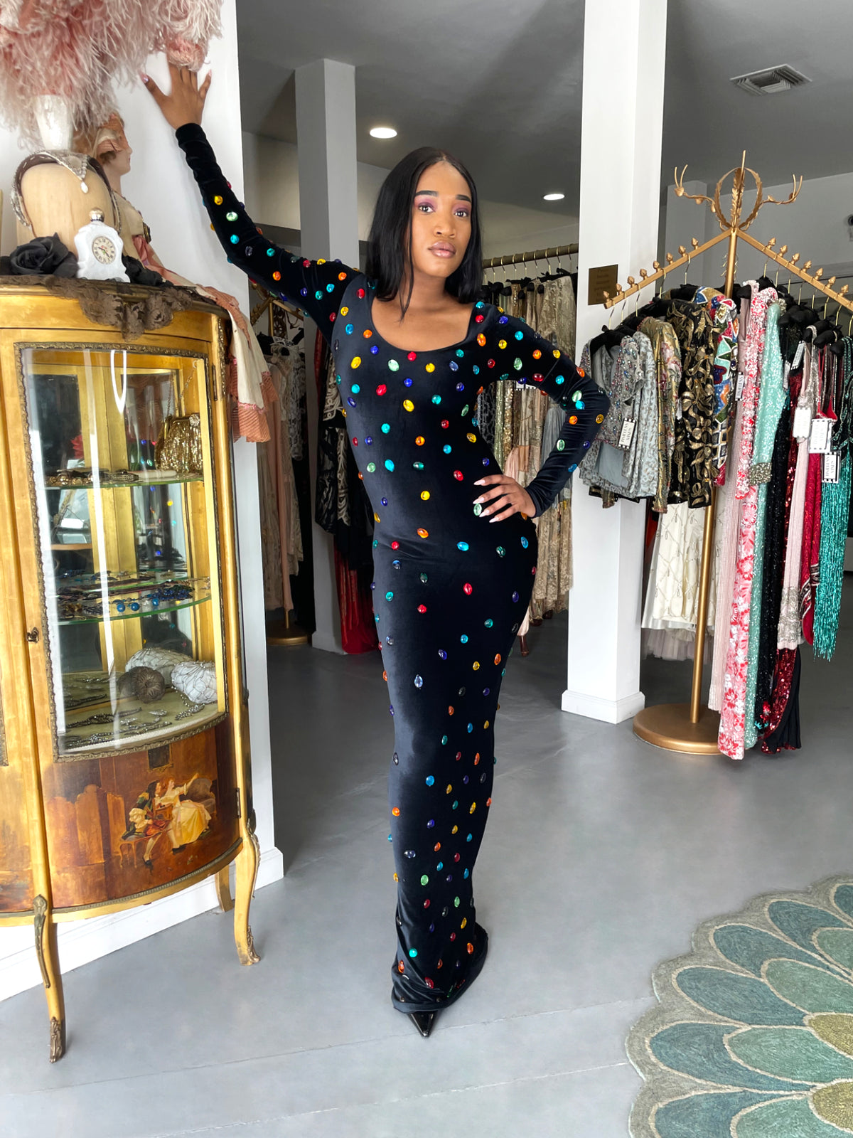 1990 Marc Bouwer for Whitney Houston Custom Couture 'Jellybean' Bodycon Gown