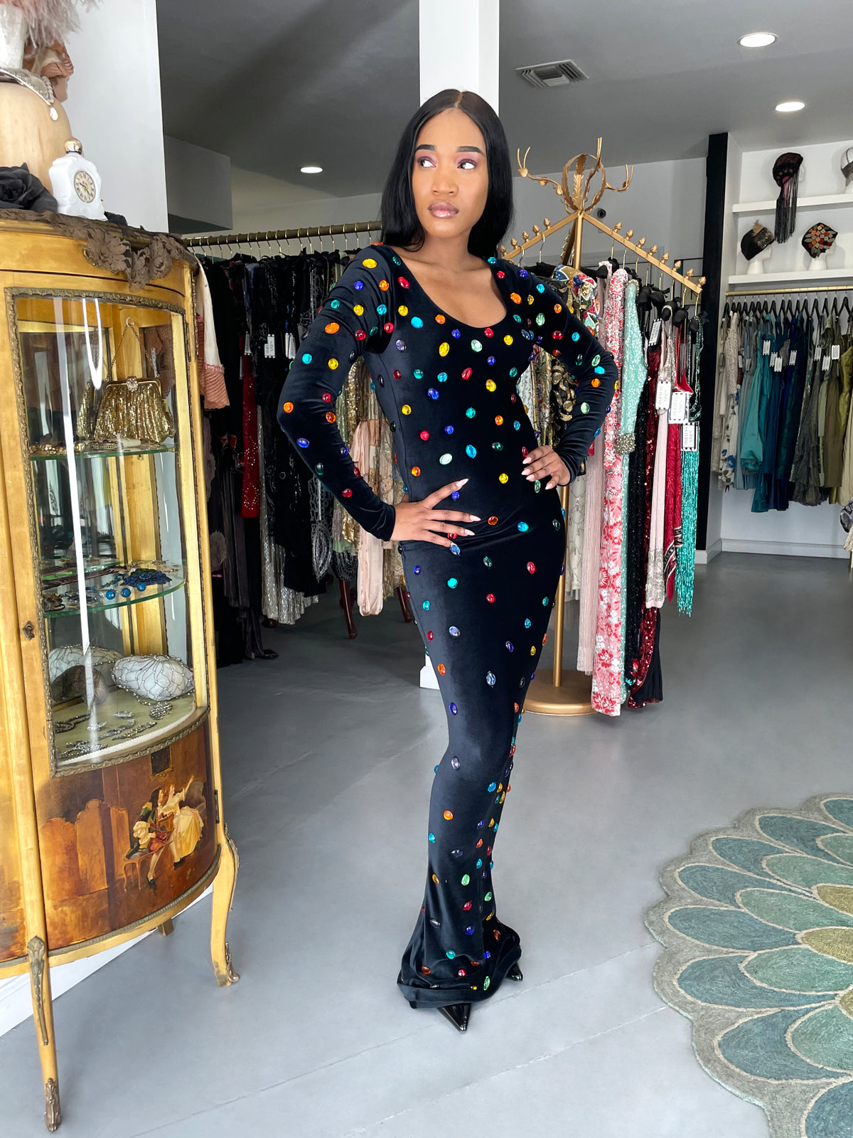 1990 Marc Bouwer for Whitney Houston Custom Couture 'Jellybean' Bodycon Gown