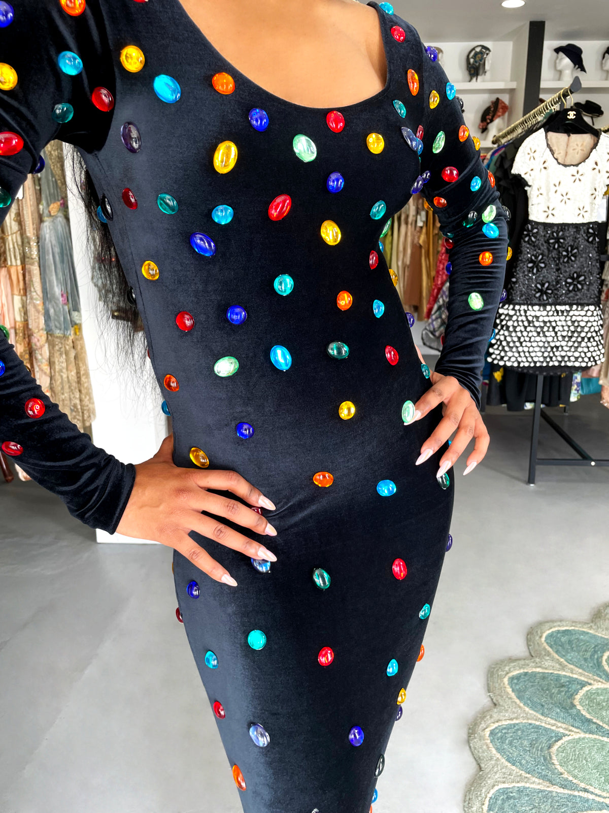 1990 Marc Bouwer for Whitney Houston Custom Couture 'Jellybean' Bodycon Gown