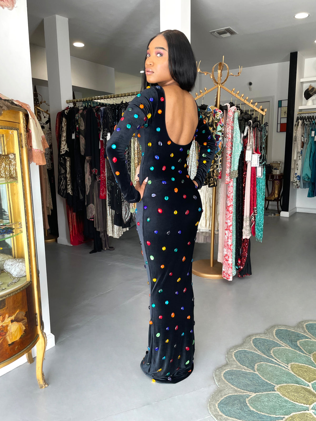 1990 Marc Bouwer for Whitney Houston Custom Couture 'Jellybean' Bodycon Gown