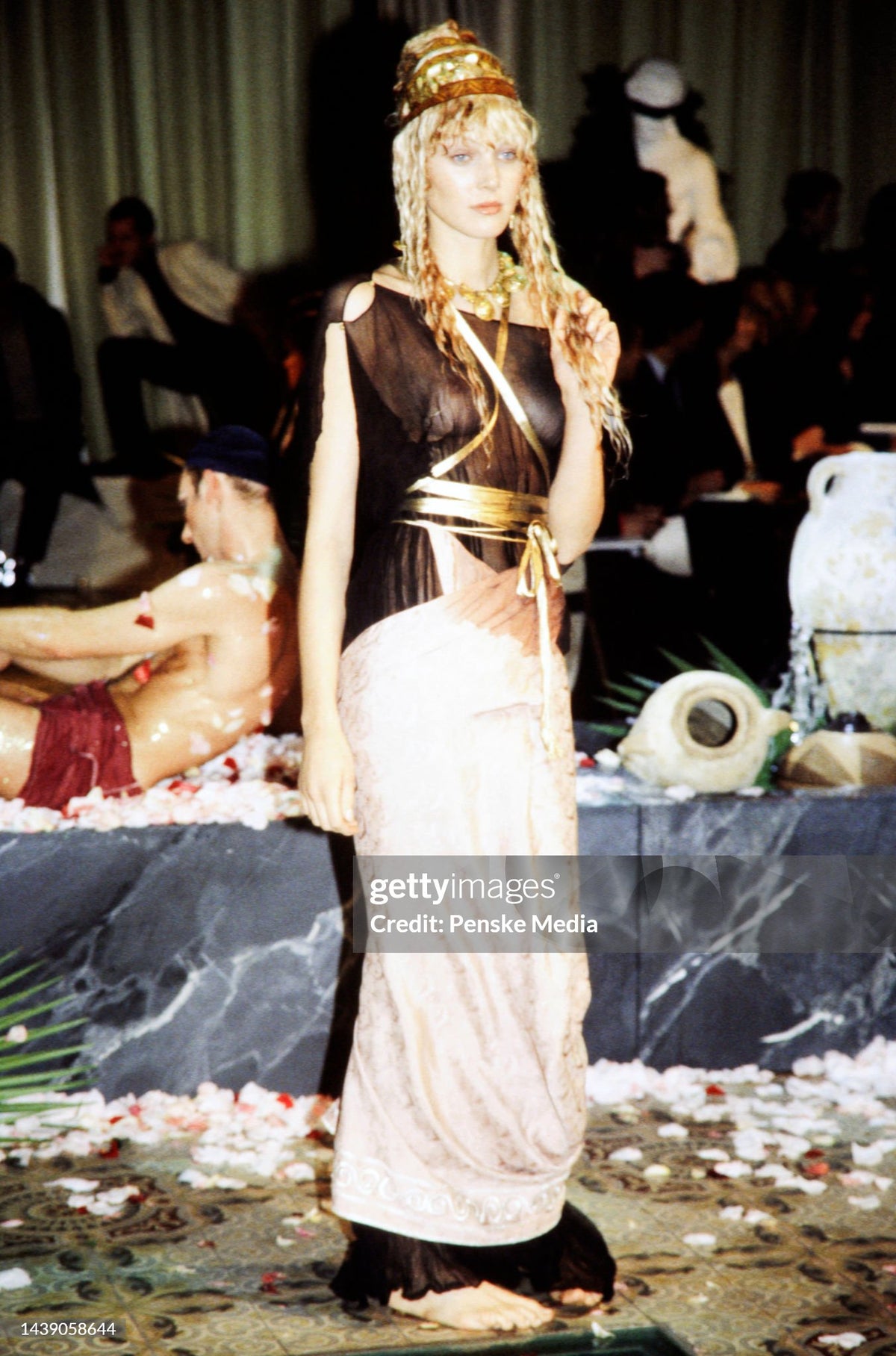 1999 John Galliano ‘Ballets Russes’ Collection Ivory Silk Ruched Bias-Cut Trained Slip Gown