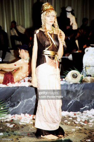 1999 John Galliano ‘Ballets Russes’ Collection Ivory Silk Ruched Bias-Cut Trained Slip Gown