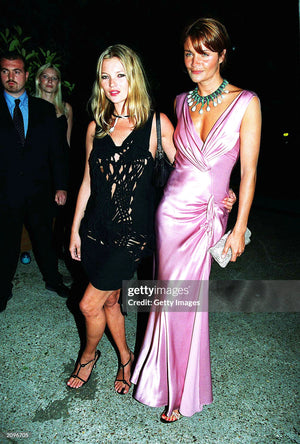 2003 Christian Dior by John Galliano Ruby Red Silk Low Cut Draped High Slit Bias-Cut Dress