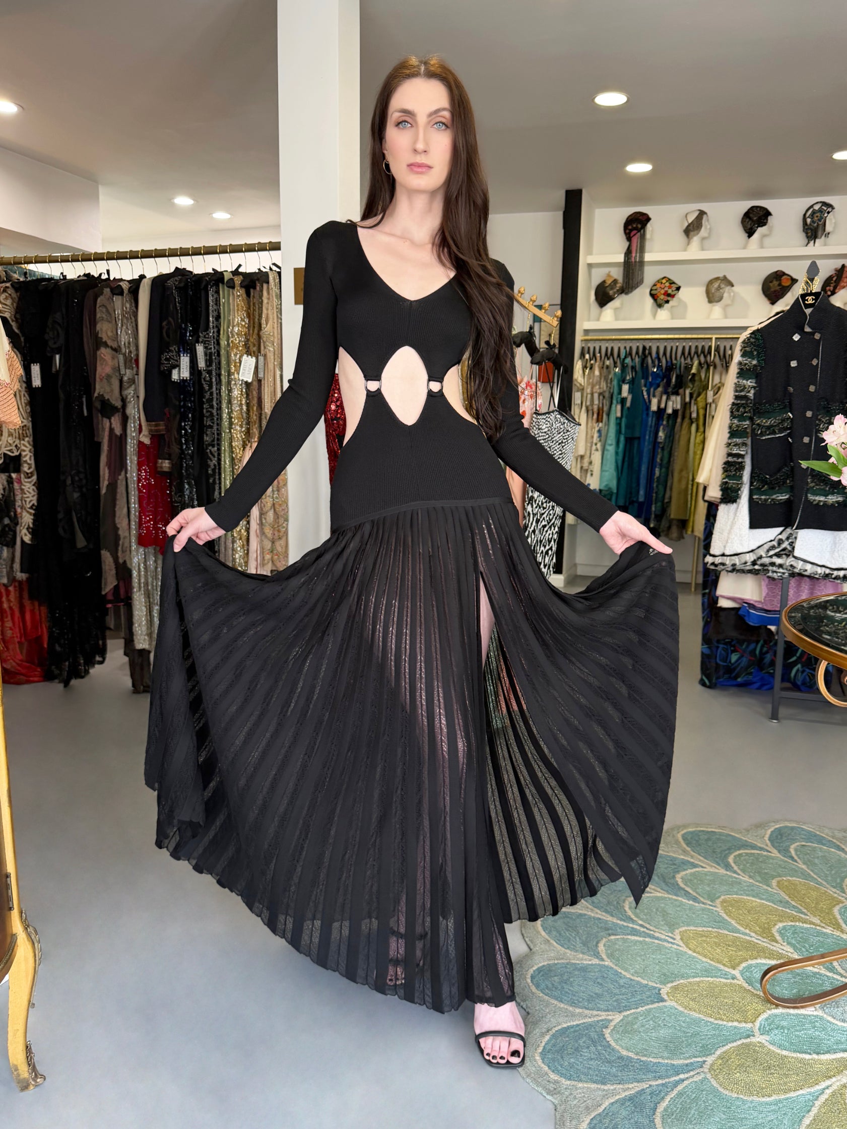 2018 Roberto Cavalli Runway Black Stretch Knit Long Sleeve Cut-Out Hig - Timeless Vixen 2018 Roberto Cavalli Runway Black Stretch Knit Long Sleeve Cut-Out Hig - Timeless Vixen