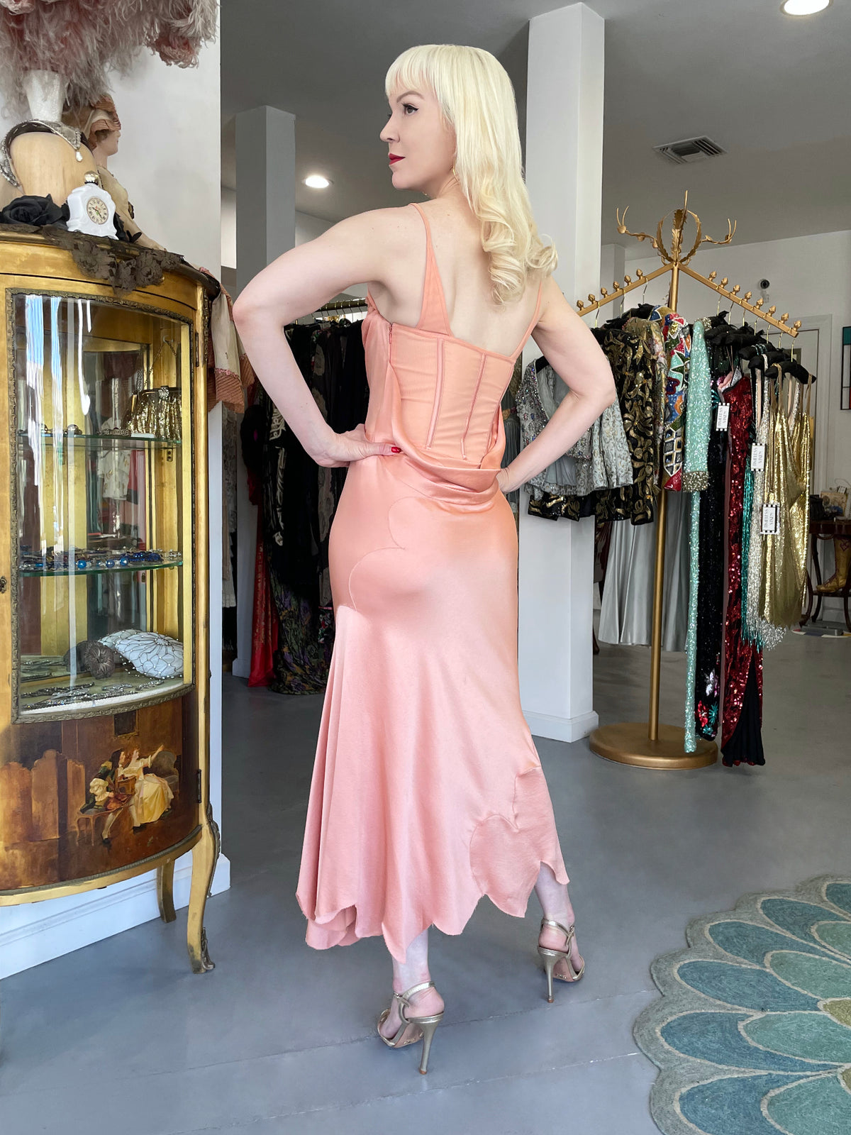 2004 Alexander McQueen Runway Pink Silk Bustier Bias-Cut Dress w/ Tags