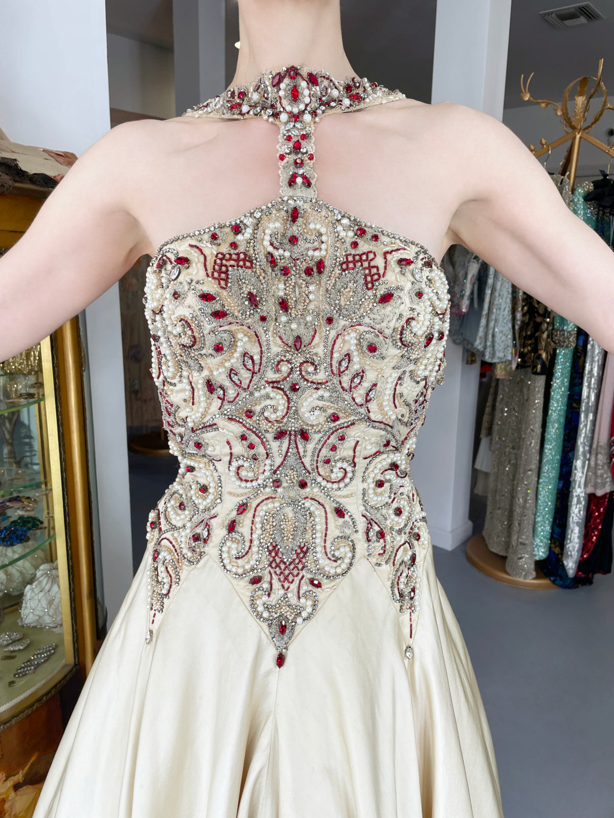 1996 Iconic Madonna &#39;Evita&#39; Film-Worn Beaded Ivory Silk Couture Gown