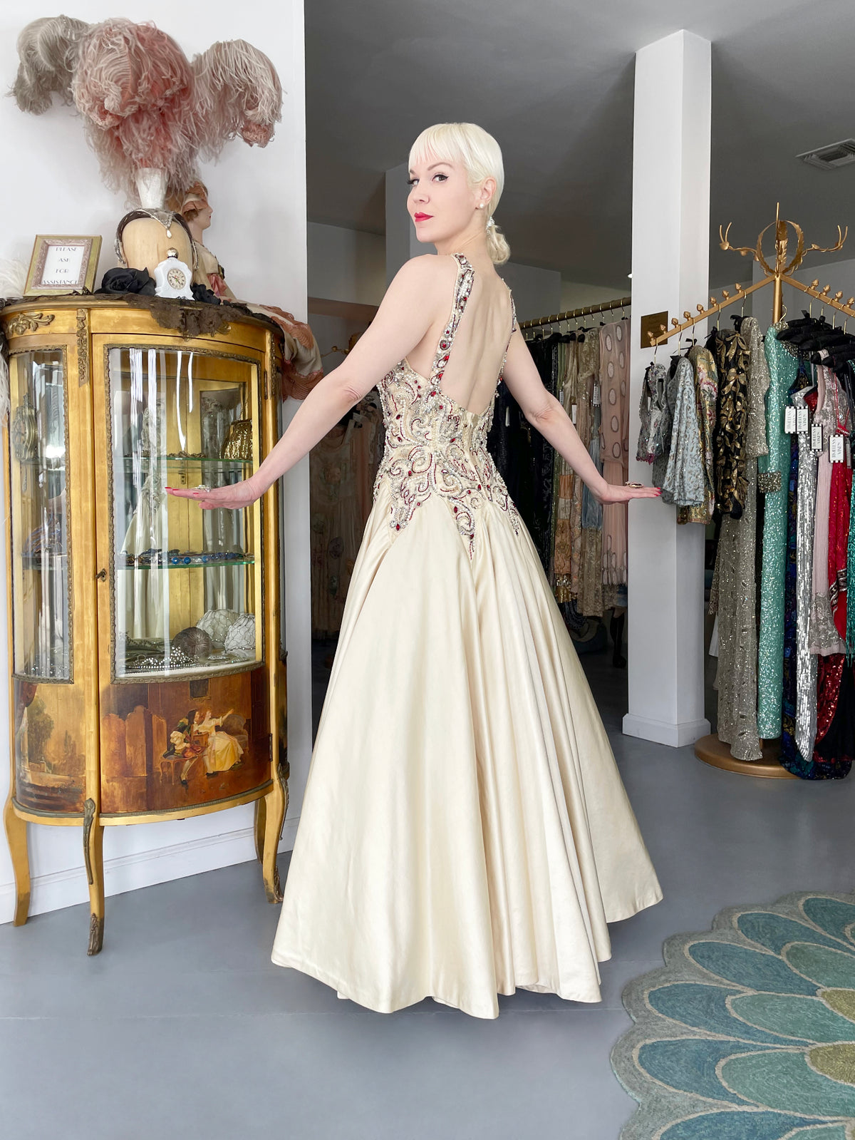 1996 Iconic Madonna &#39;Evita&#39; Film-Worn Beaded Ivory Silk Couture Gown