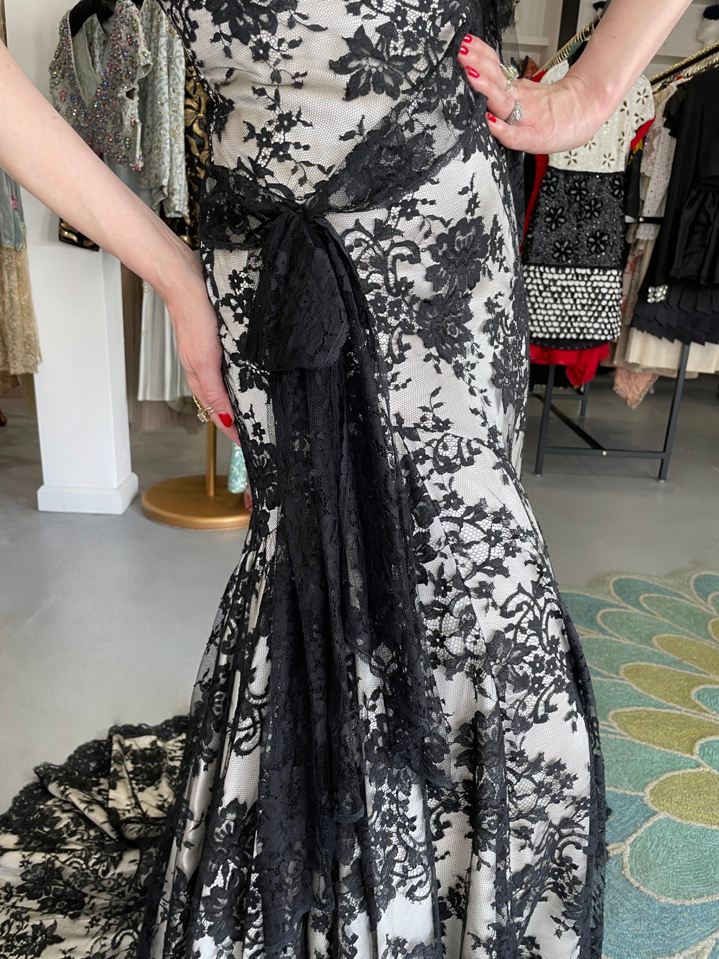 christian dior black lace dress Vintage Christian Dior Dresses and Evening Gowns