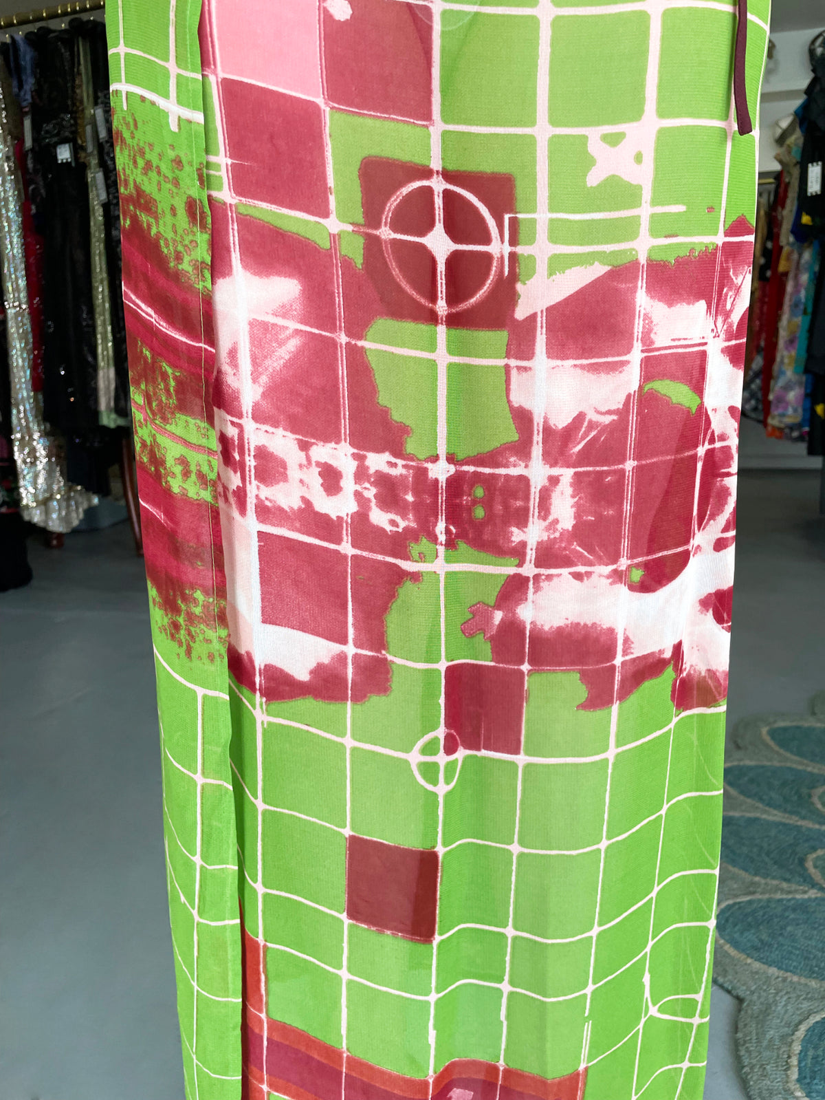 1996 Jean Paul Gaultier Cyberbaba &#39;Sex and the City&#39; Graphic Silk Bustier Dress