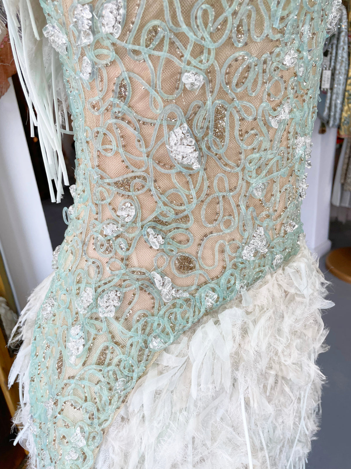 2012 Chanel by Karl Lagerfeld Documented Sheer Illusion Beaded Silk Dress w/Tags