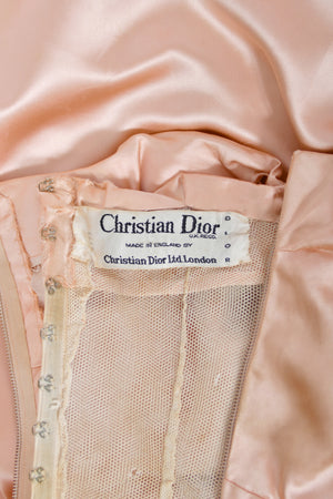 1958 Christian Dior by Yves Saint Laurent Documented Blush-Pink Silk Strapless Corset Gown