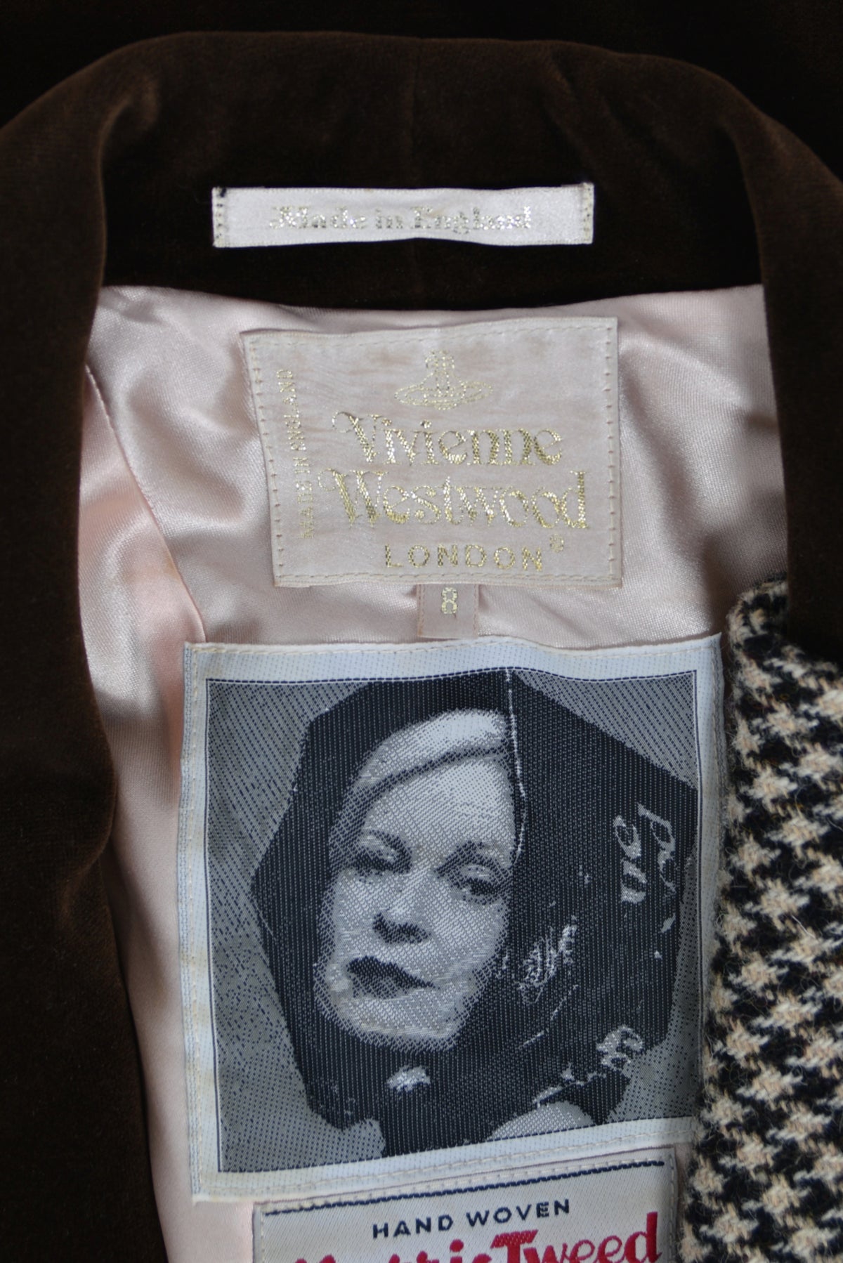 1996 Vivienne Westwood &#39;Storm in a Teacup&#39; Tweed Velvet Asymmetric Jacket Suit