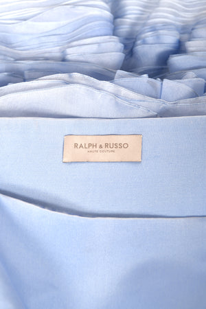2015 Ralph & Russo Haute Couture Runway 'Blooming' Ombré Blue Silk Sculptural Dress