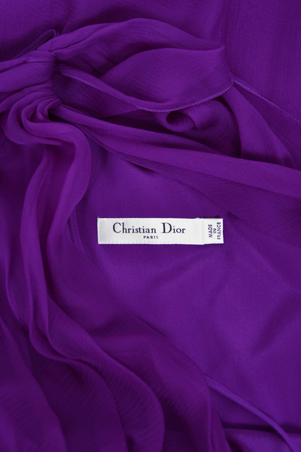 2011 Christian Dior by John Galliano Royal Purple Sheer Silk Low-Cut Asymmetric Goddess Gown