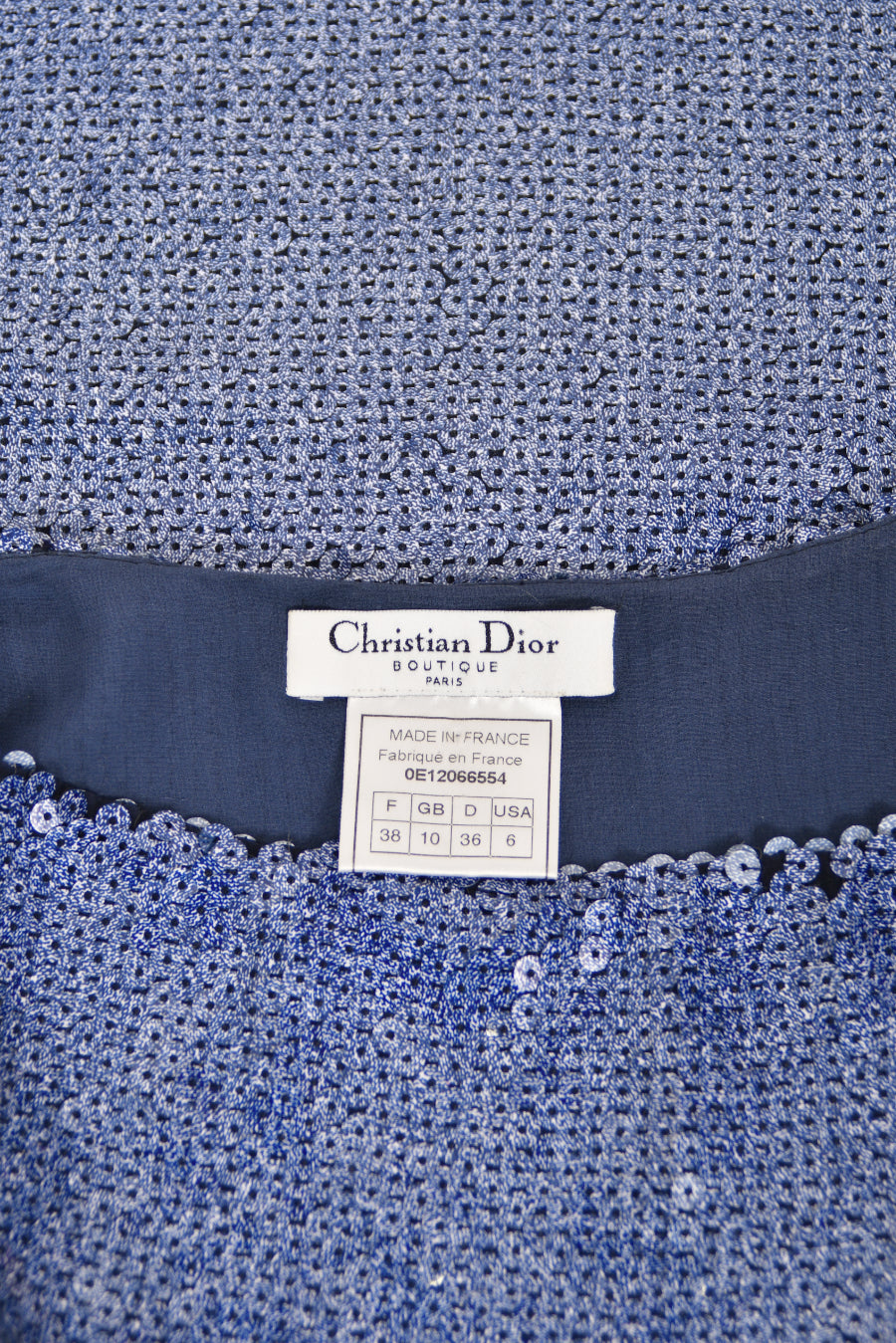 2000 Christian Dior by John Galliano Fully Sequin Ocean Blue Bias-Cut Slip Gown