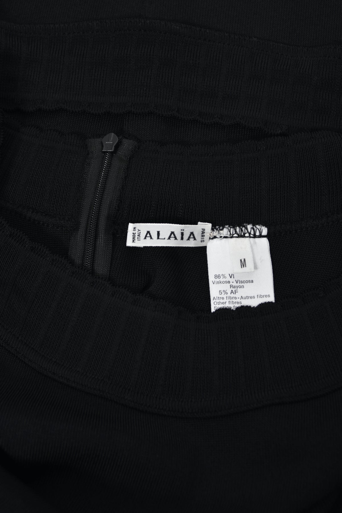 1992 Azzedine Alaia Black Stretch Knit Cold-Shoulder Halter Bodycon Maxi Dress