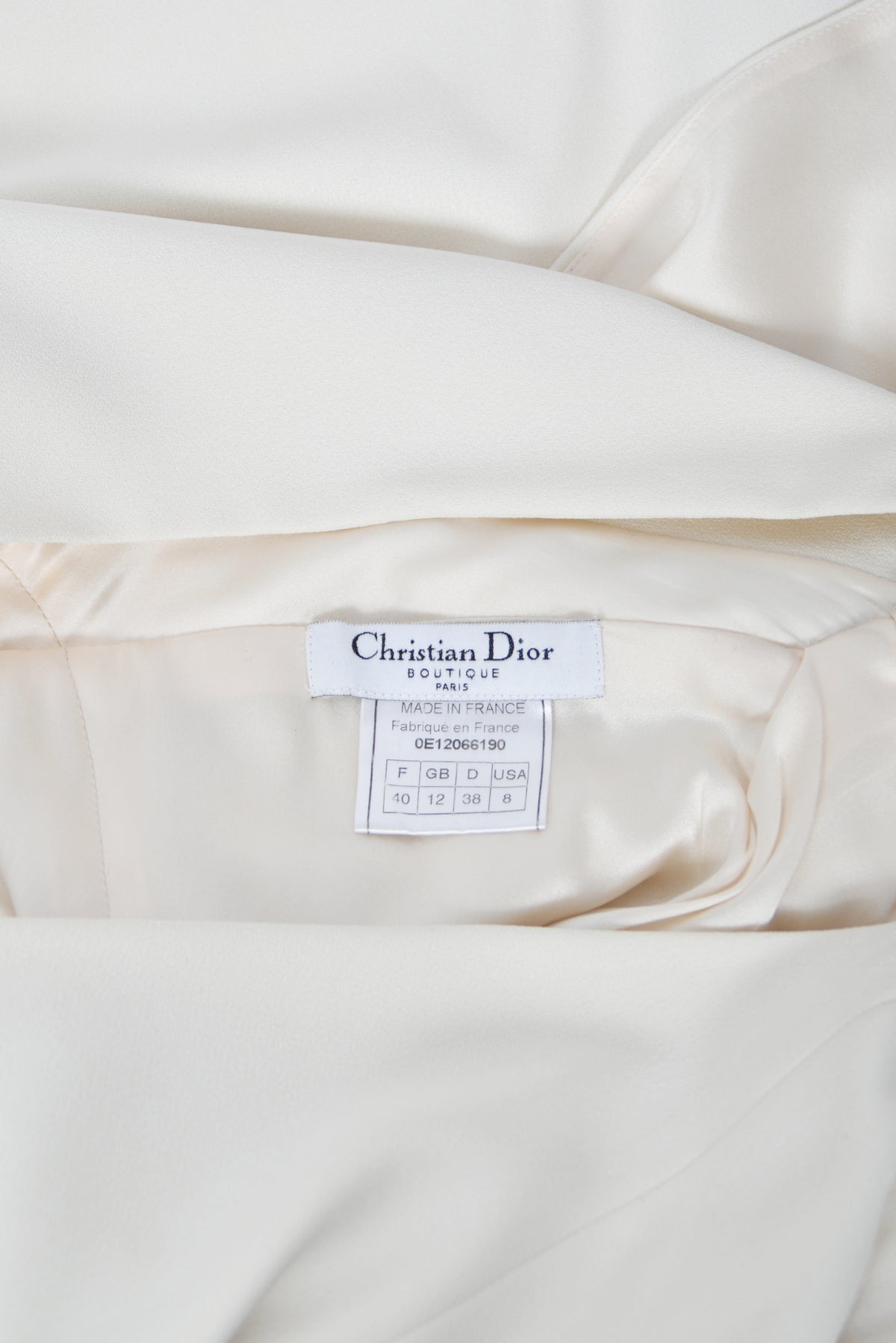 2000 Christian Dior by John Galliano Ivory Crepe Cut-Out Asymmetric Draped Dress