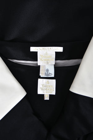 1999 Vivienne Westwood 'La Belle Helene' Collection Silk Off-Shoulder Corset Blouse & Full-Length Skirt Set