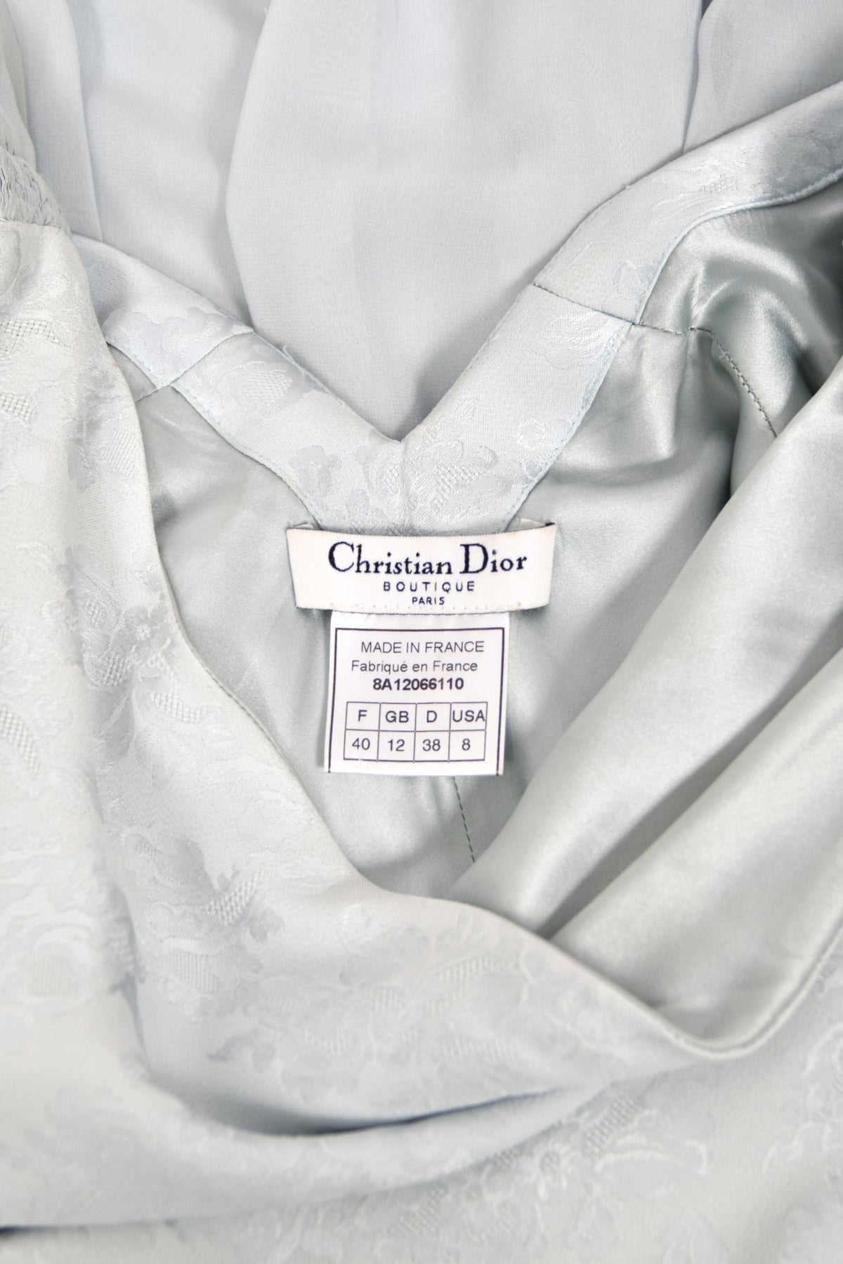 1998 Christian Dior by John Galliano 'In a Boudoir Mood' Ice-Blue Floral Silk Bias-Cut Gown