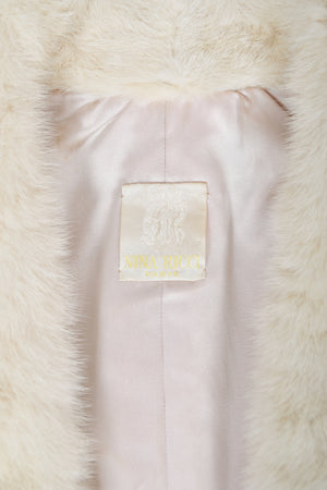 1965 Nina Ricci Haute Couture Documented Pink Silk-Brocade & Mink Fur Maxi Coat