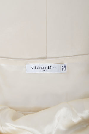 2008 Christian Dior by John Galliano Beaded Ivory Silk Shelf-Bust Hourglass Gown