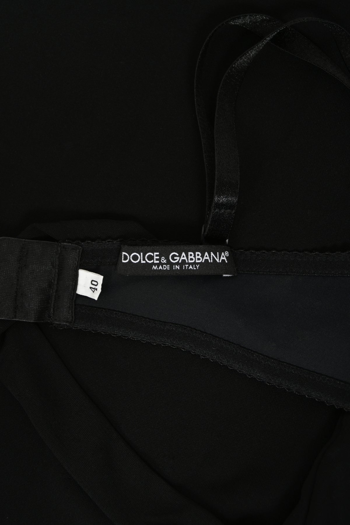 2001 Dolce &amp; Gabbana Black Built-In Bra Necktie Straps Backless Gown