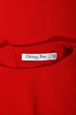 2012 Christian Dior by John Galliano Cruise Collection Ruby Red Silk Draped Backless Bias-Cut Gown