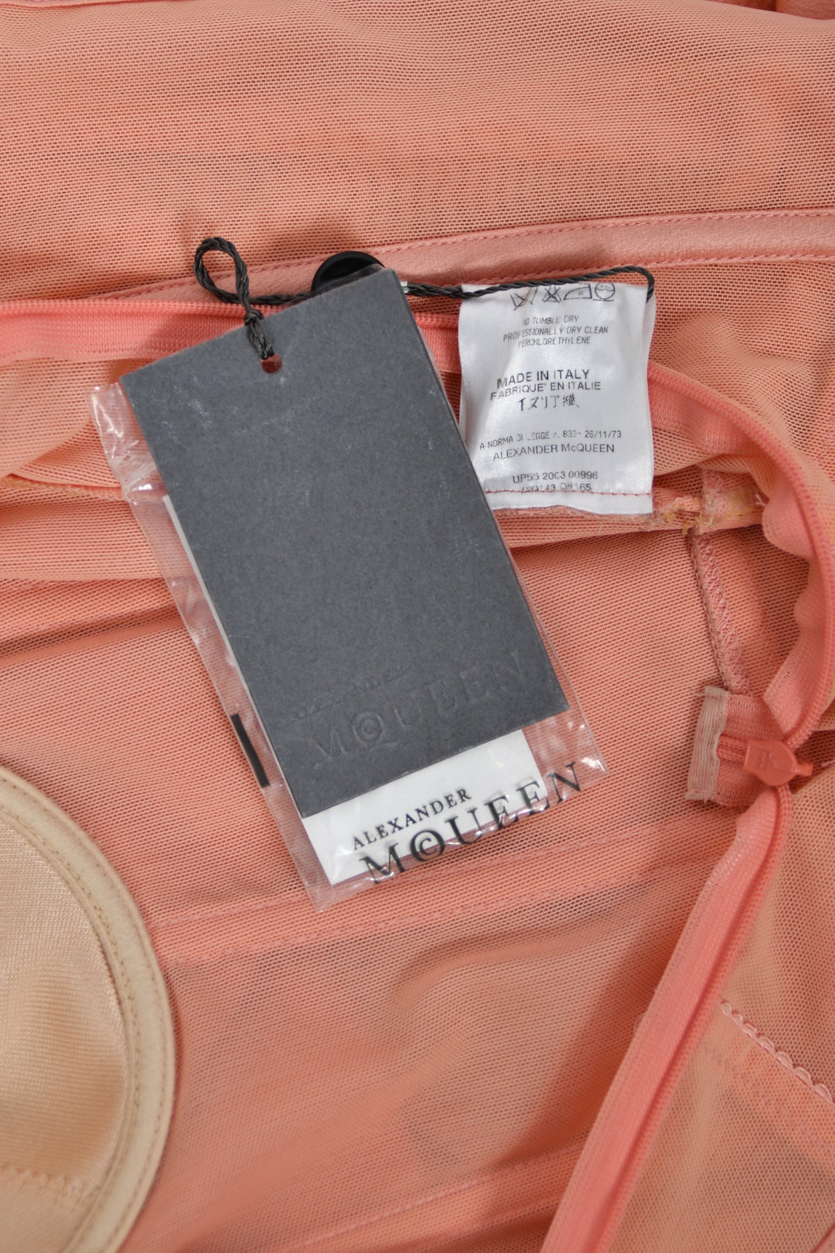 2004 Alexander McQueen Runway Pink Silk Bustier Bias-Cut Dress w/ Tags