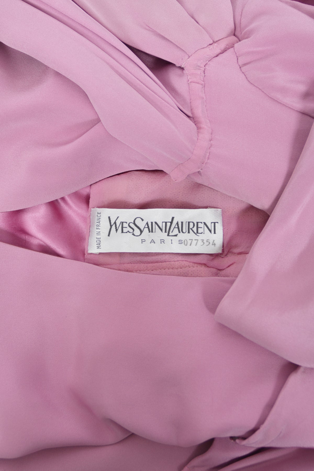 2001 Yves Saint Laurent Haute Couture Runway Lilac Silk Sculptural Asymmetric Gown