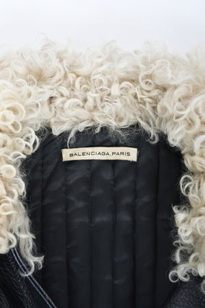2004 Balenciaga Documented Runway Leather & Shearling Motorcycle Jacket