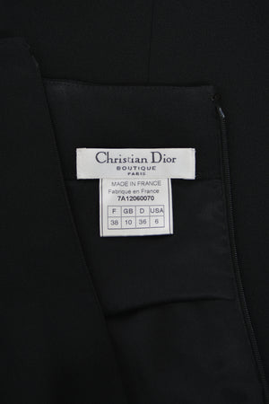 1997 Christian Dior by John Galliano Black Silk Crepe Strapless High-Slit Gown