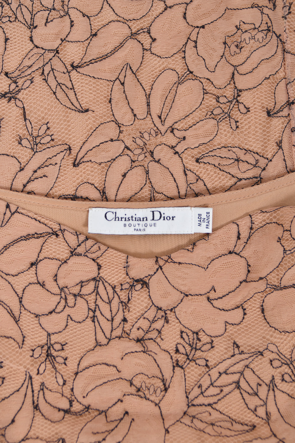 2006 Christian Dior by John Galliano Nude Illusion Floral Lace Trained Lingerie Gown