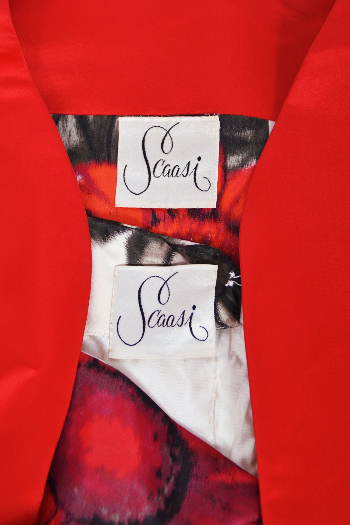 1958 Arnold Scaasi Couture Museum-Held Red Dahlias Floral Silk Strapless Dress &amp; Swing Jacket