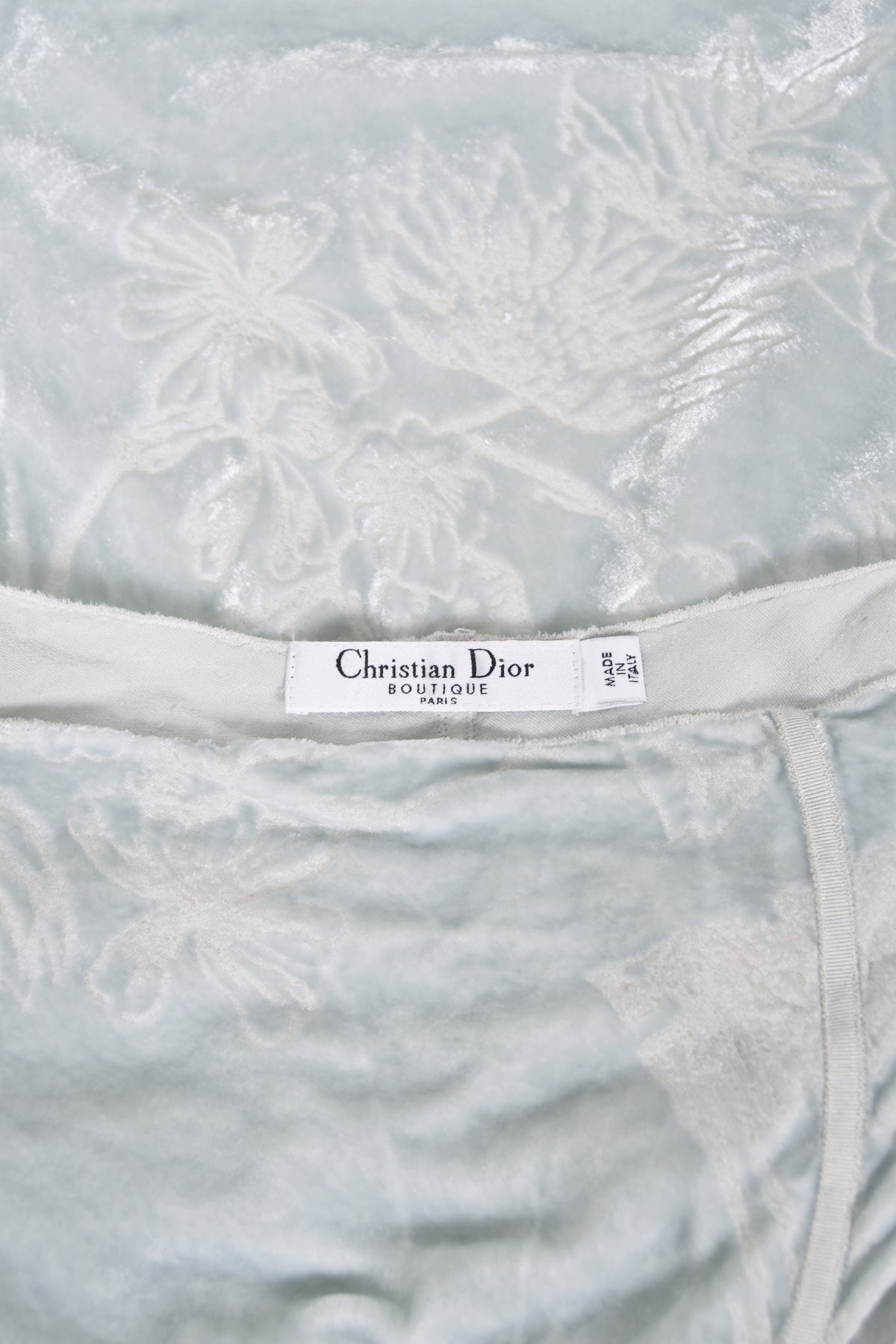 2006 Christian Dior by John Galliano Ice Blue Silk Velvet Asymmetric Draped Bias-Cut Gown